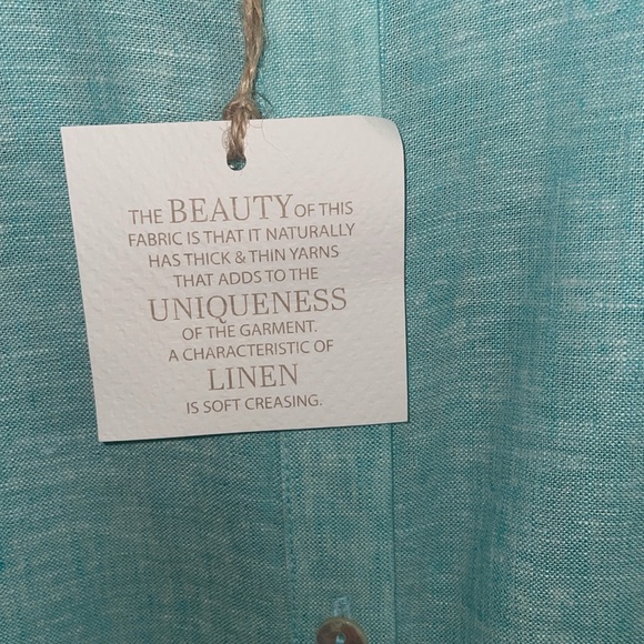 NWT Susan Graver Petite Easy Linen Blend Cross- Dyed Tunic - Picture 6 of 8